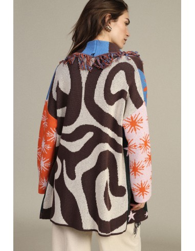 Cardigan fantaisie à étoiles avec ceinture et franges Dixie