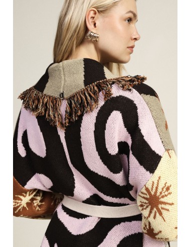 Cardigan fantaisie à étoiles avec ceinture et franges Dixie