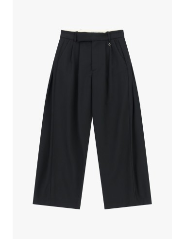 Pantalon palazzo cropped taille haute à pinces Dixie