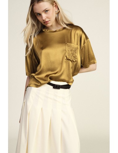 T-shirt boxy avec poche brodée Dixie