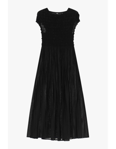Dixie-jurk met V-hals en gerimpeld detail