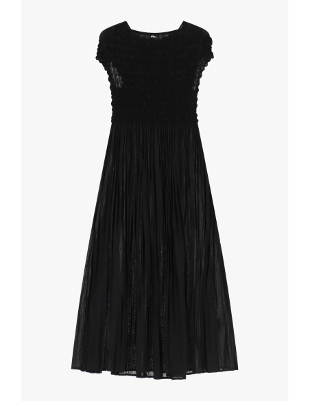 Dixie-jurk met V-hals en gerimpeld detail
