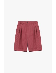 Regular-fit bermuda met plooien en een gestreepte vouw, alstublieft 2