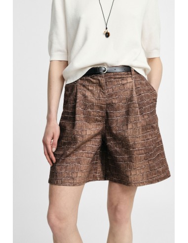 Bermuda avec ceinture et imprimé effet crocodile