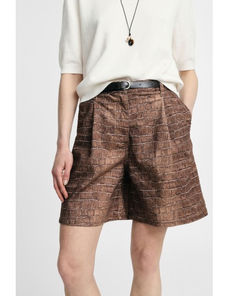 Bermuda avec ceinture et imprimé effet crocodile