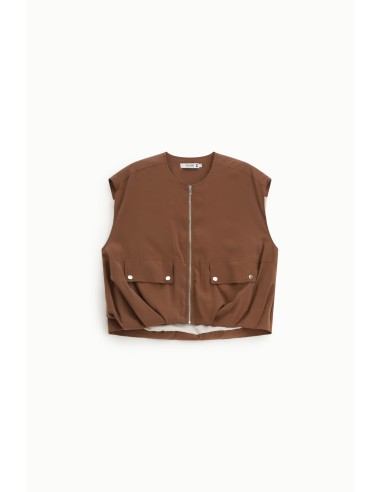 Gilet court avec fermeture éclair et poches frontales Please
