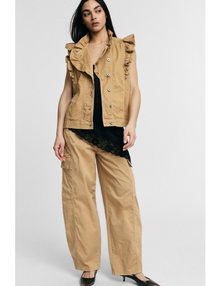 Pantalon palazzo cargo à poches taille haute Please