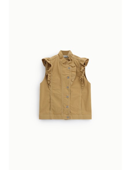 Gilet sans manches avec volants sur le devant Please
