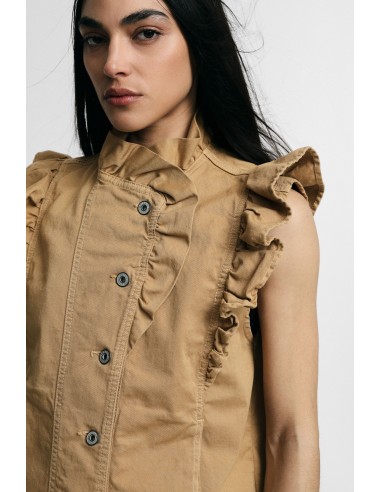 Gilet sans manches avec volants sur le devant Please