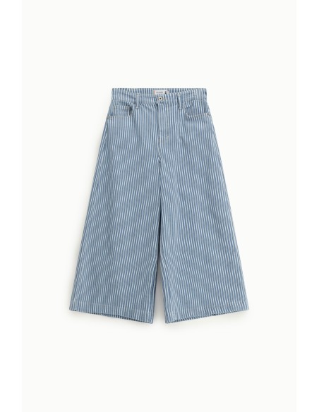 Gestreepte cropped jeans met wijde pijpen Please