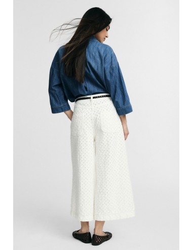 Cropped palazzo-broek met reliëfpatroon Please