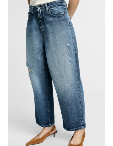 Jean à jambes larges avec détails effet usé, s’il vous plaît