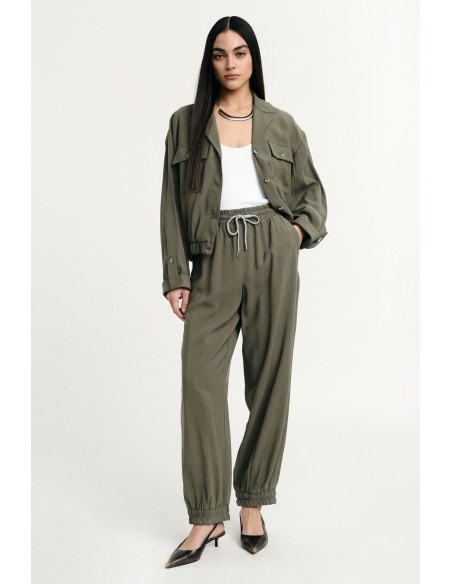 Pantalon avec taille élastiquée et bas jogger Please