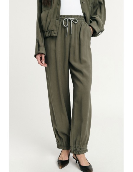 Pantalon avec taille élastiquée et bas jogger Please