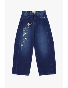 Jean large à broderie florale S'il vous plaît 2