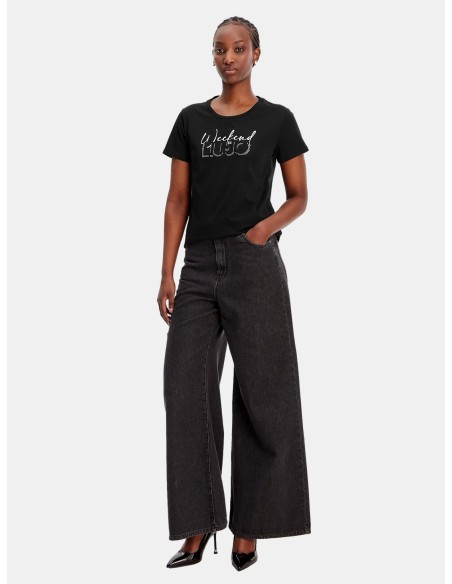 Liu Jo - T-shirt imprimé et orné de strass