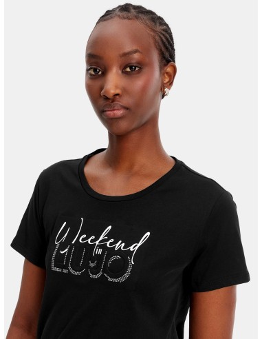 Liu Jo - T-shirt imprimé et orné de strass