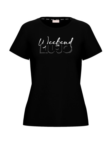 T-shirt met print en strass van Liu Jo