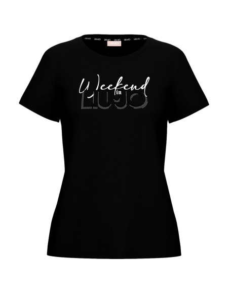T-shirt met print en strass van Liu Jo