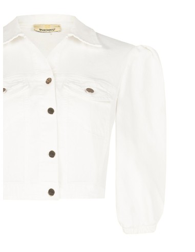 Veste en jean courte et extensible avec poches poitrine Rinascimento