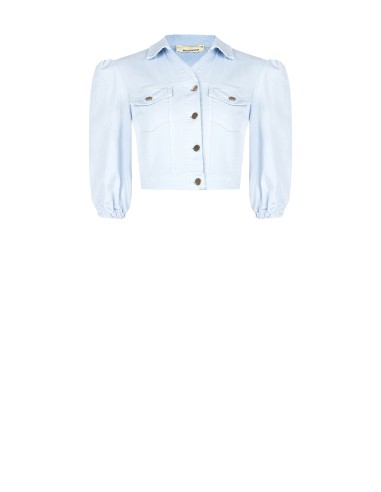Veste en jean courte et extensible avec poches poitrine Rinascimento