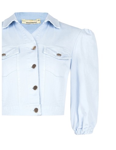 Veste en jean courte et extensible avec poches poitrine Rinascimento