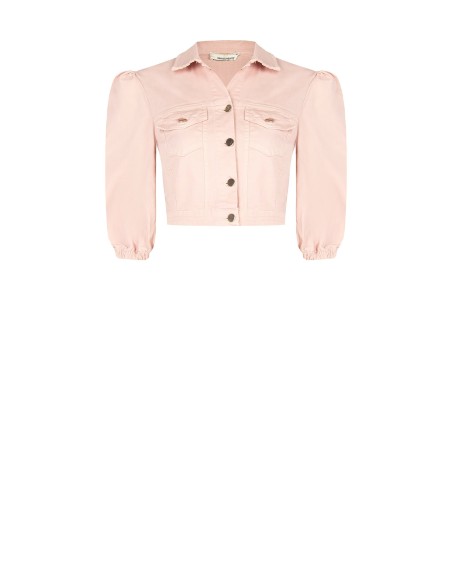Veste en jean courte et extensible avec poches poitrine Rinascimento