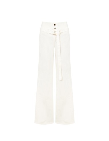 Jean wide leg extensible avec ceinture assortie Rinascimento