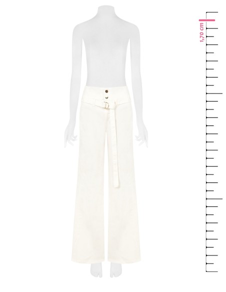 Jean wide leg extensible avec ceinture assortie Rinascimento