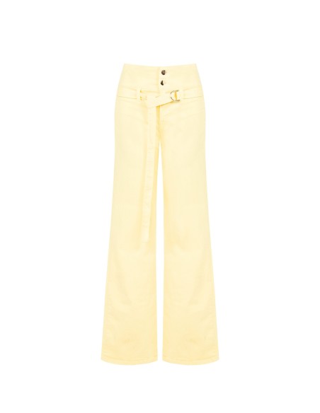 Jean wide leg extensible avec ceinture assortie Rinascimento