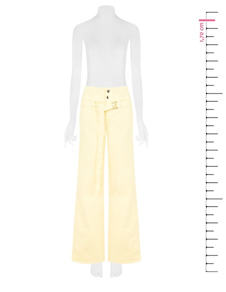 Jean wide leg extensible avec ceinture assortie Rinascimento