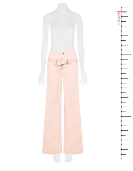 Wide leg-jeans met stretch en bijpassende riem Rinascimento