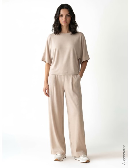 Sweat-shirt oversize court en mélange de viscose Rinascimento