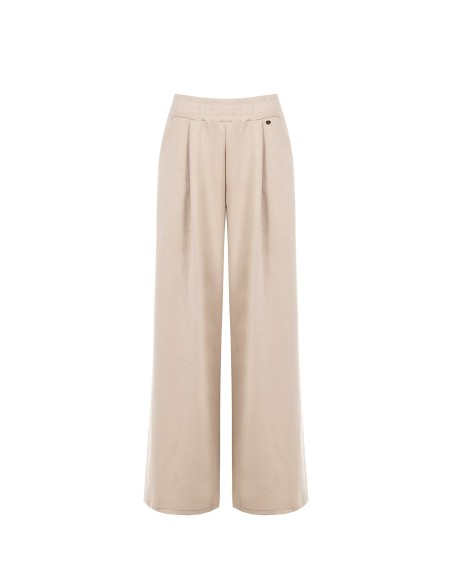 Pantalon palazzo extra-large en mélange de viscose avec taille élastiquée Rinascimento