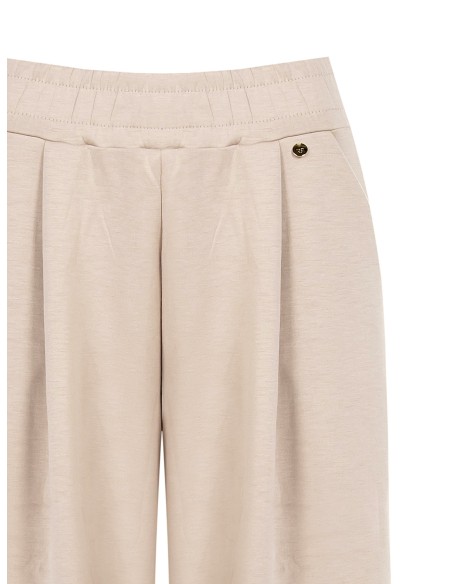 Pantalon palazzo extra-large en mélange de viscose avec taille élastiquée Rinascimento