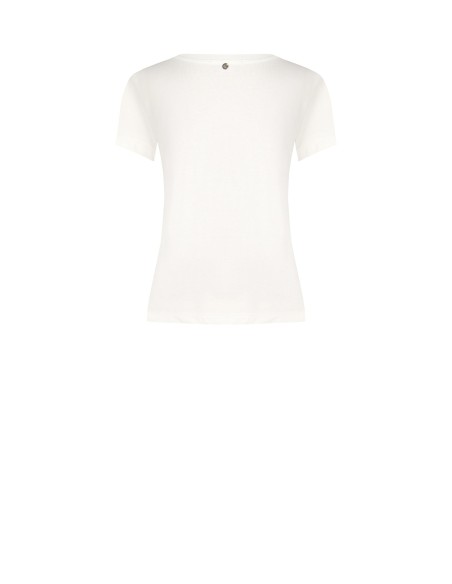 T-shirt regular en coton avec imprimé chien et strass Rinascimento
