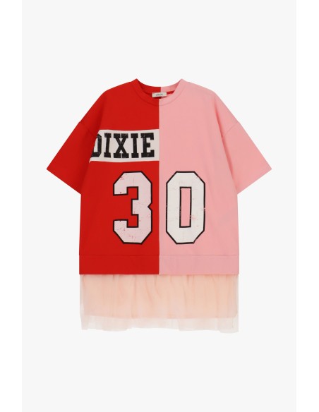Robe courte avec tulle et imprimé coloré Dixie