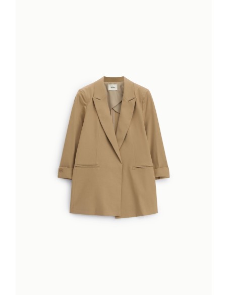 Blazer long coupe droite à manches retroussées Dixie