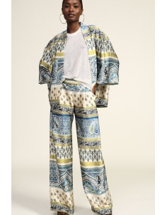 Pantalon palazzo fantaisie paisley avec détails floraux Dixie