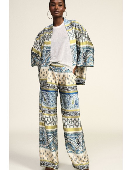 Pantalon palazzo fantaisie paisley avec détails floraux Dixie