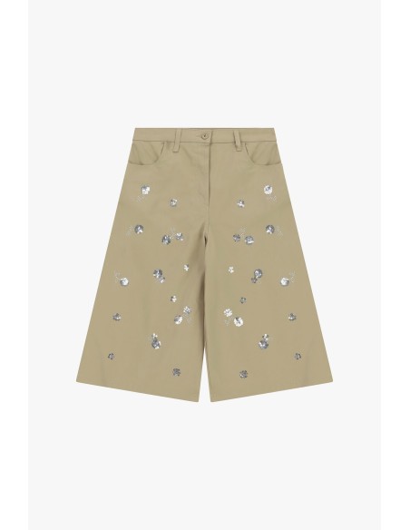 Short au genou avec appliques florales et poches Please