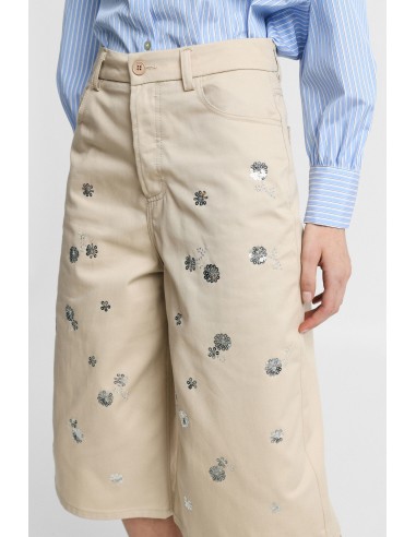 Short au genou avec appliques florales et poches Please