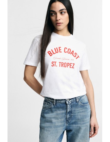 T-shirt met print op de voorkant, ronde hals, regular fit, alstublieft