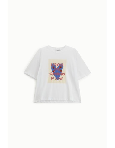T-Shirt imprimé sur le devant Fit Soft Crew Neck Please