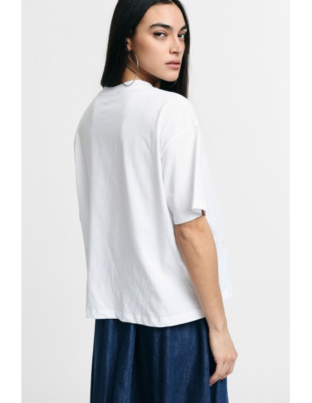 T-Shirt imprimé sur le devant Fit Soft Crew Neck Please