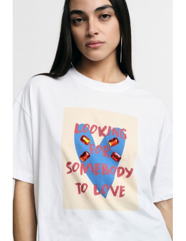 T-Shirt imprimé sur le devant Fit Soft Crew Neck Please