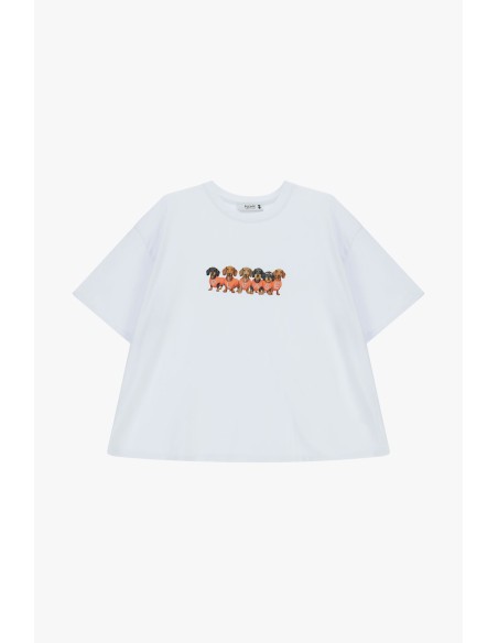 T-Shirt Teckel imprimé Fit Regular Crew Neck Please