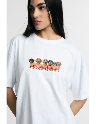 T-Shirt Teckel imprimé Fit Regular Crew Neck Please