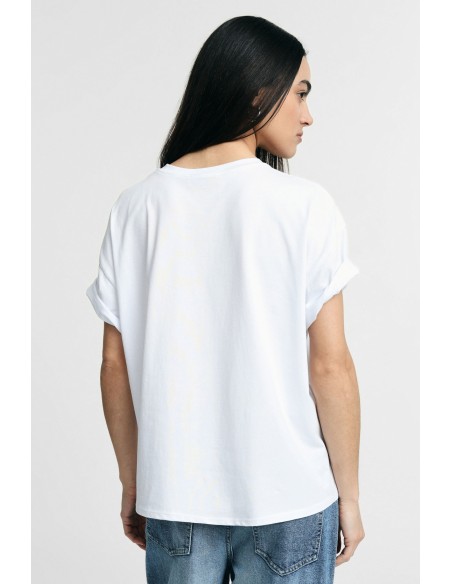 T-shirt met teckelprint, regular fit, ronde hals, alstublieft