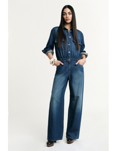 Denim jumpsuit met regular fit en zakken aan de voorkant alstublieft